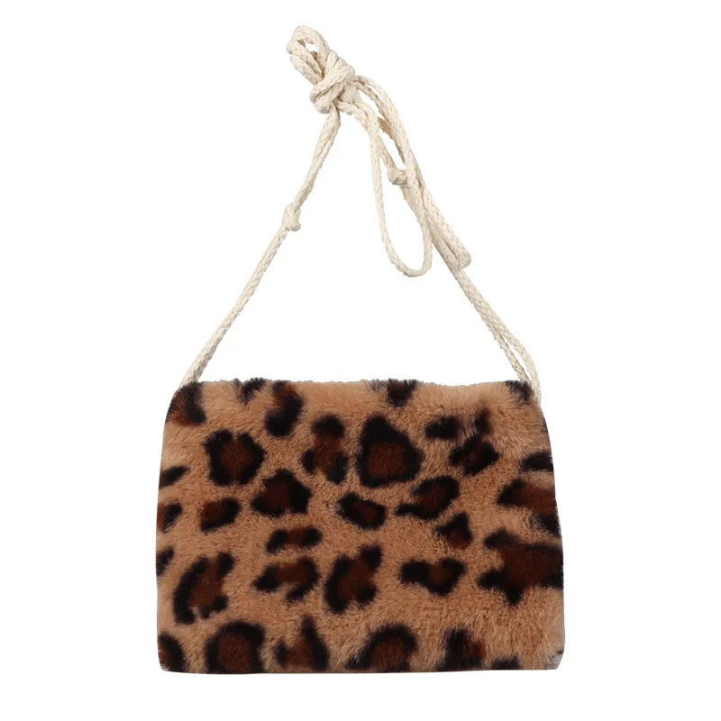 

New Leopard print coin purse for kids Student,children plush crossbody handbag kids coin case girls purse handbags