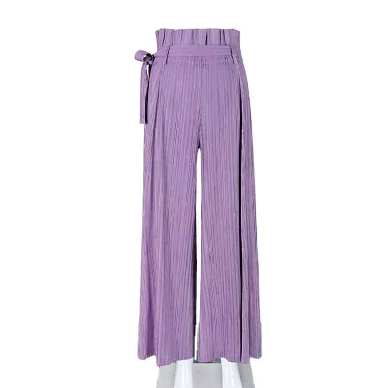 

Plus Size High Waist Custom Bud Wide Leg Trousers Loose Formal Pants for woman