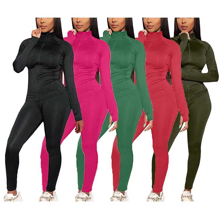 

Fashion clothing tracksuits set 2 piece jogging track suit women, 8 colors