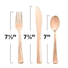 Wholesale bulk disposable flatware silverware set rose gold glitter plastic fork spoon knife cutlery set combo