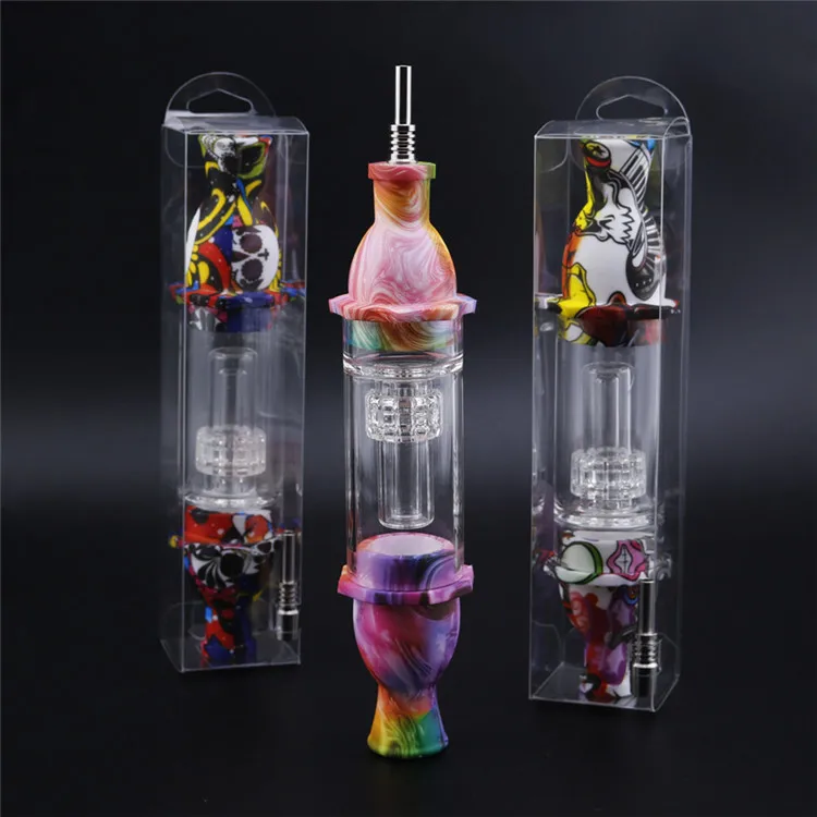 

2021 Free Shipping Sweet Puff Silicon Glass Pen Marijuanna Water Smoking Accessories Pipe Weed, 10 colors