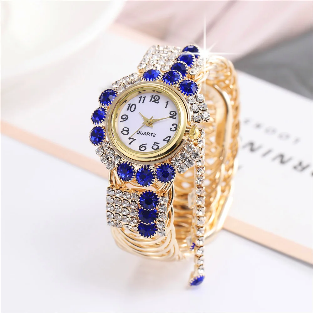 

2021 New Design Rhinestone Tassel Watch Bracelet Bangles Fashion Diamond Indian Style Friendship Bracelet For Women