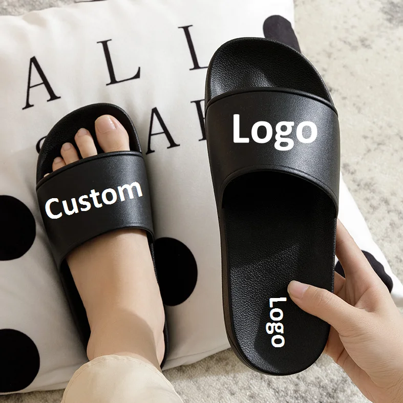 

Customs Logo Soft Rubber Sole Plain Shower Slides Footwear Blank Summer Pool House Slides Sandal for Men Women, 11 colors