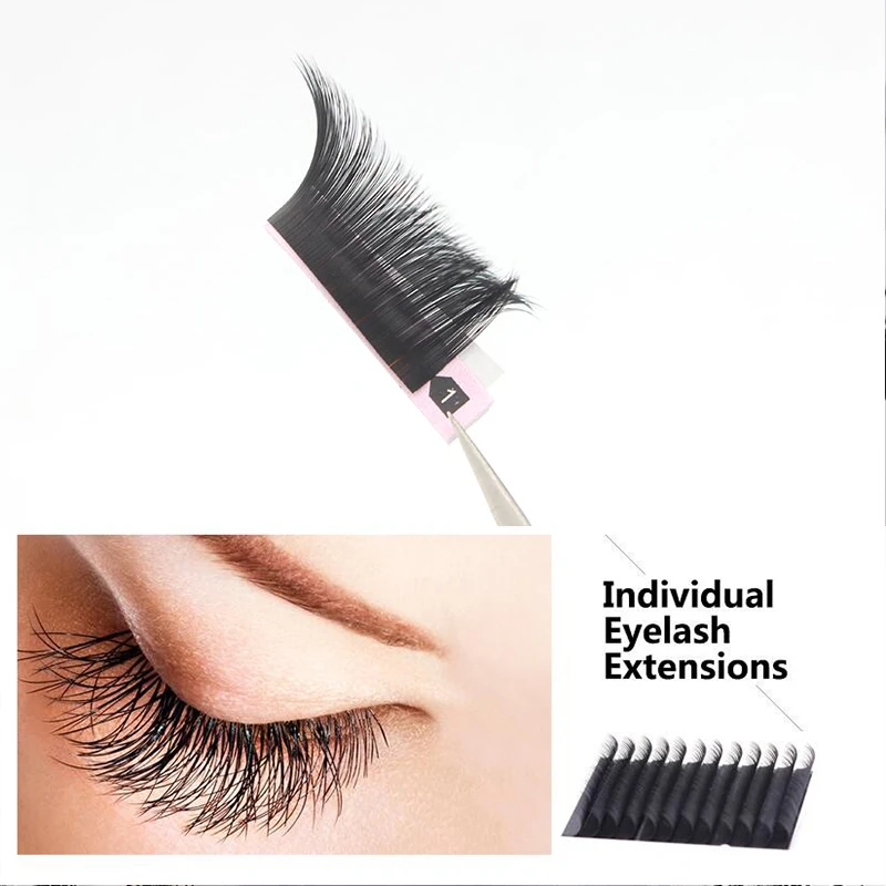 

High Quality Your Own Label Individual Lashes 0.07mm Volume Camellia Eyelash Extension, Natural black