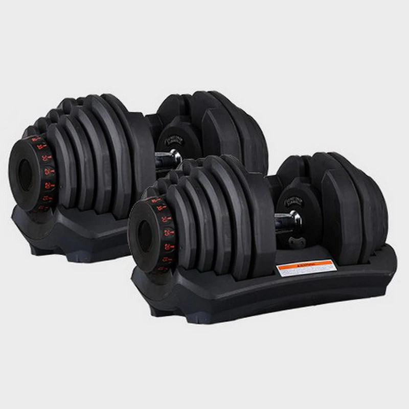 

Gym Equipment Weight Lifting 24kg Rubber Coated Automatic Adjustable Dumbbell Set, Black