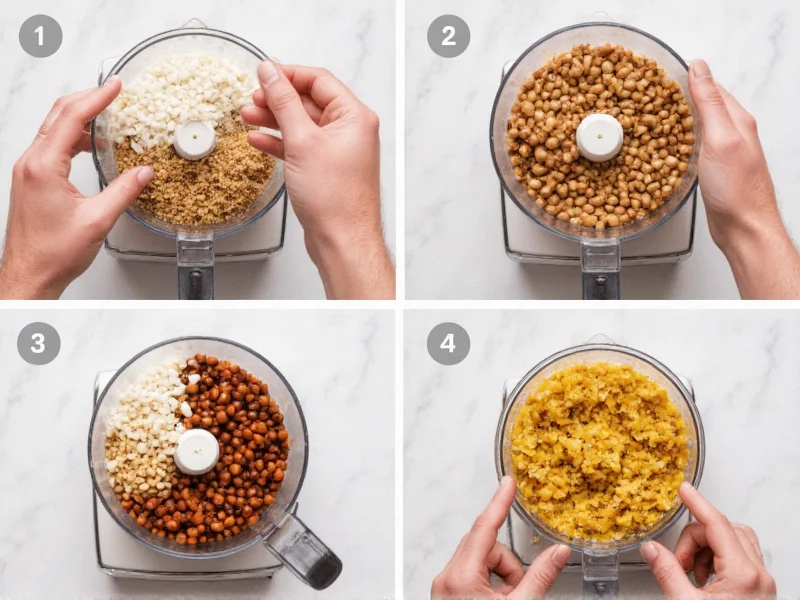 Step-by-step bean dip preparation in food processor