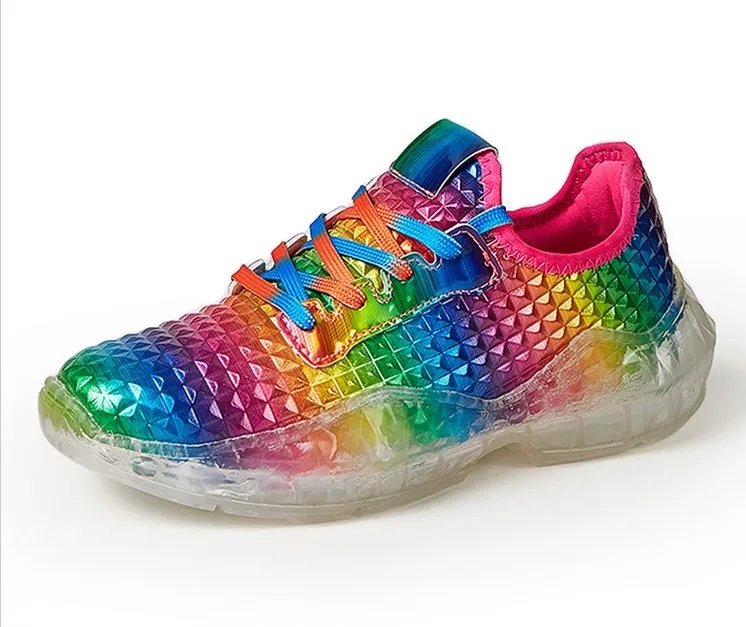 

Rainbow sneakers fashion 2021 running shoes women platform sneakers, Picture shows