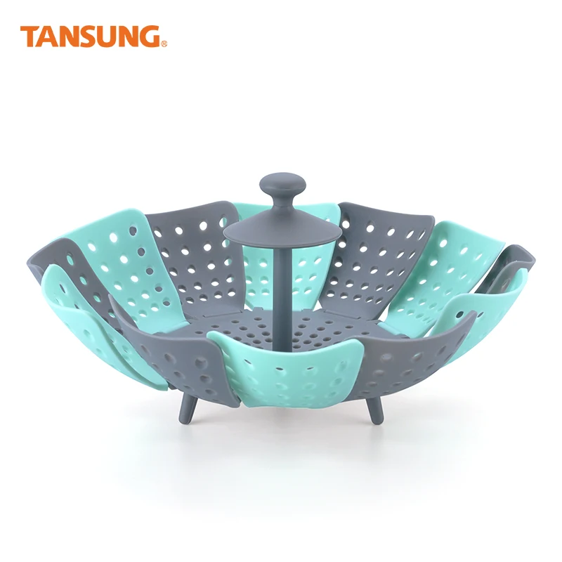 

Kitchen Cooking Steamer PP Material Collapsible Foldable Steamer, Green/blue