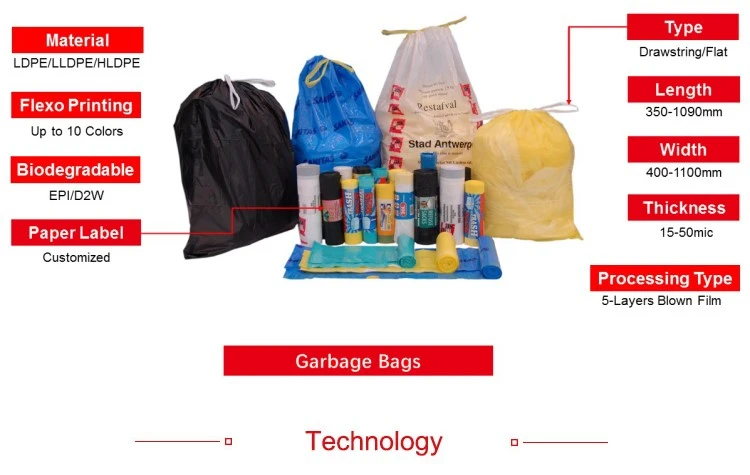 best selling ldpe garbage bag, plastic garbage bags, biodegradable blue trash bags black bin bag liner