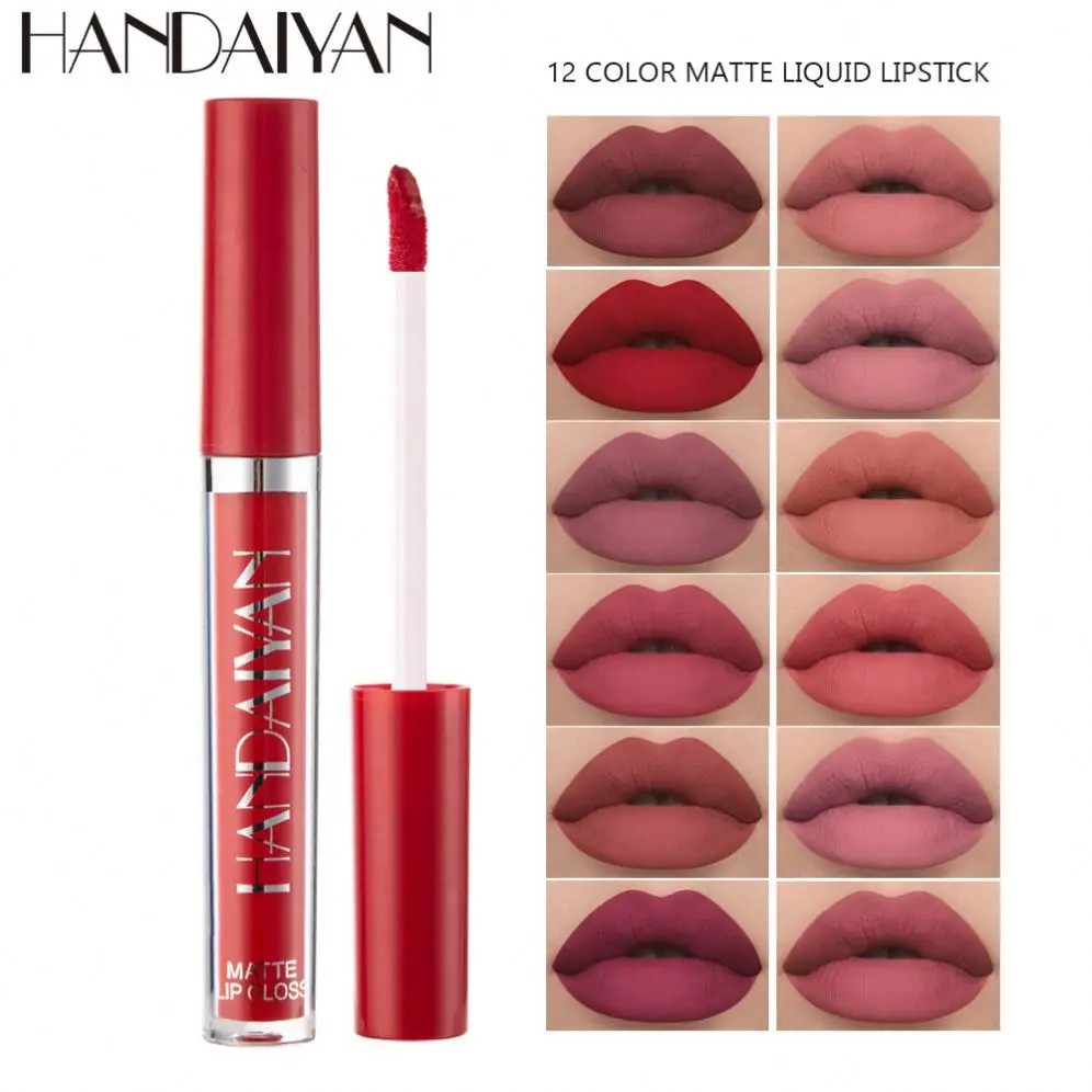 

HANDAIYAN Liquid Hot Sexy Colors Lip Matte Lipstick Waterproof Long Lasting Lip Gloss for Lips