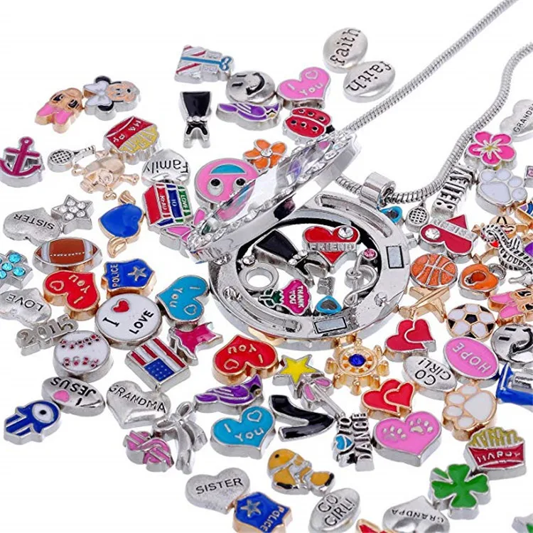 

Personalised Floating Pendant Charms for Lockets Necklace Jewelry, As picture