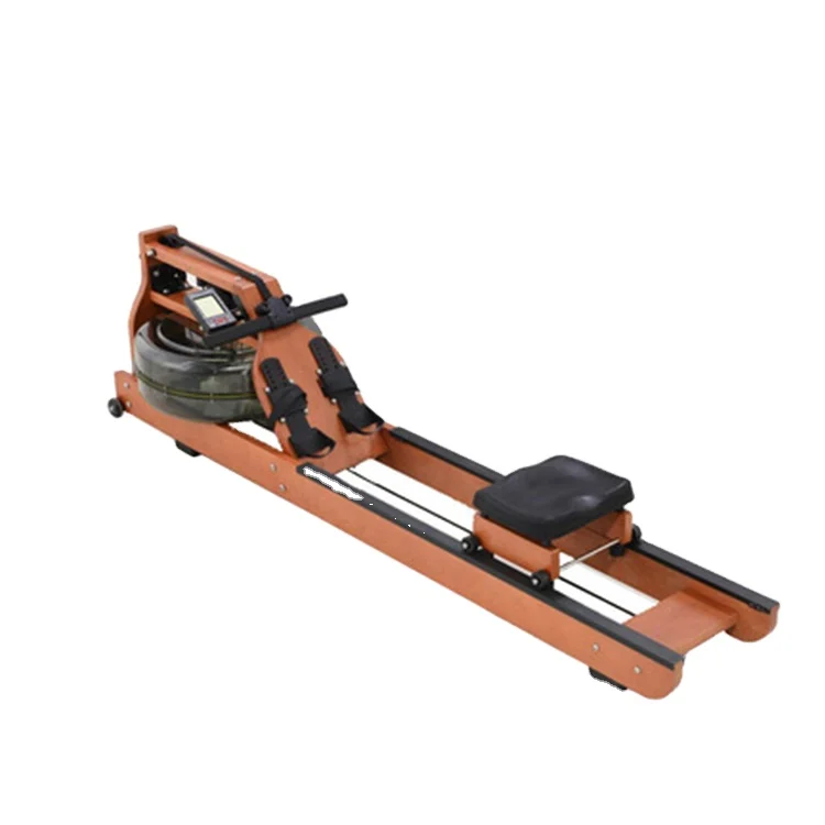 

home exercise fitness folding healthware gym cable indoor wooden water rowing machine foldable price lat pulldown row machine, Wood color