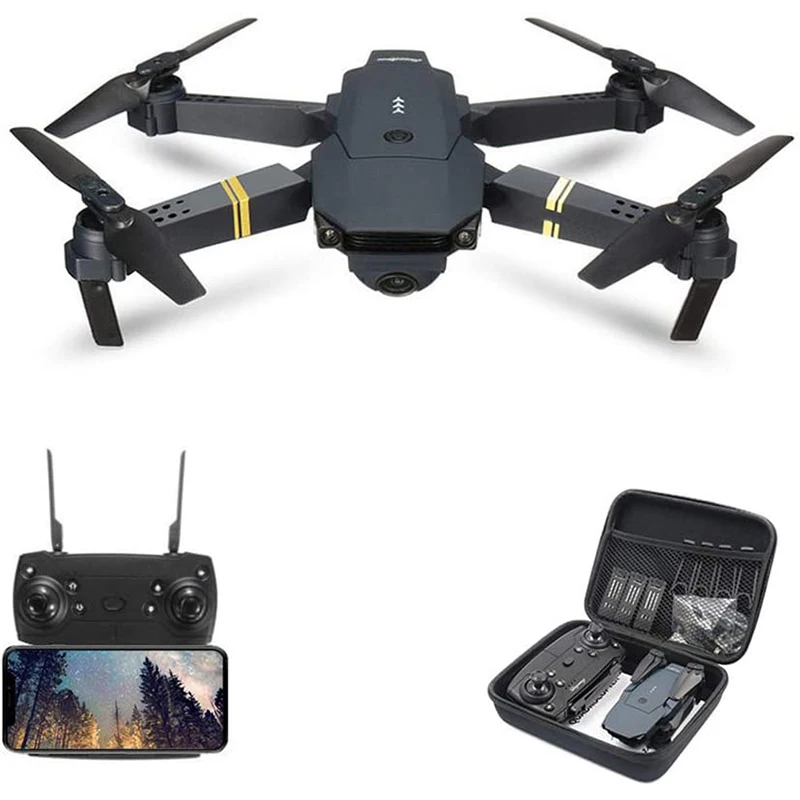 

E58 WIFI FPV With Wide Angle HD 1080P drone 4k profesional Camera Hight Hold Mode Foldable Arm RC Quadcopter X Pro RTF Dron toy, Black