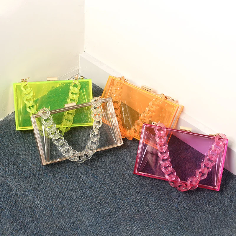 

Hot Sale Crossbody Bag Pink Clear Acrylic Clutch Purses and Handbags