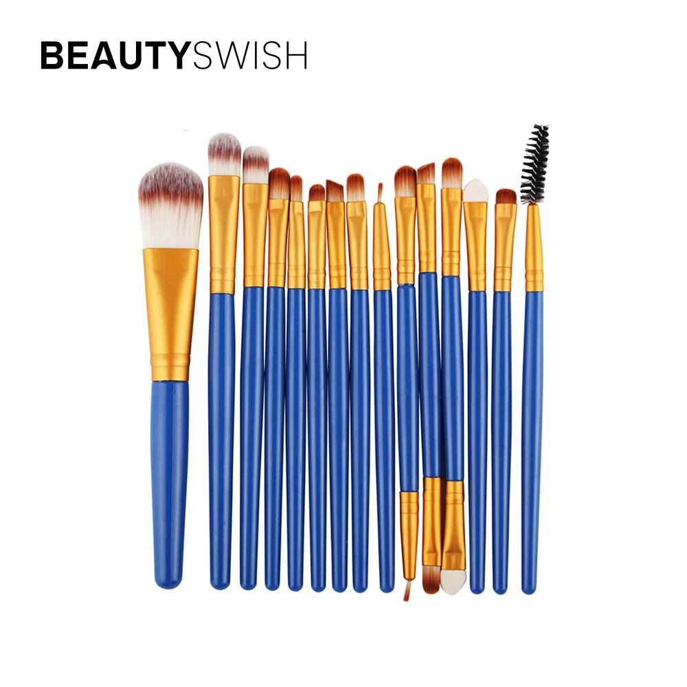 

Blue Pro 15pcs Free Sample 10 Pcs Kabuki Makeup Brush Set Your Own Brand Bamboo Handle Makeup Brush Makeup Brush