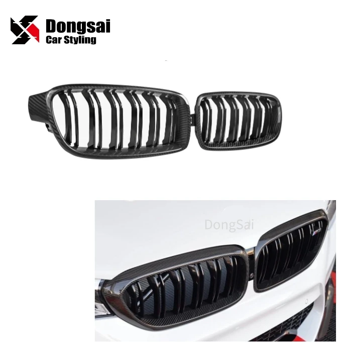 

Dry Carbon Fiber Double Slat Center Grill Front Bumper Kidney Grille for BMW 3 Series F30 F31 320i 335i 340i 2012+