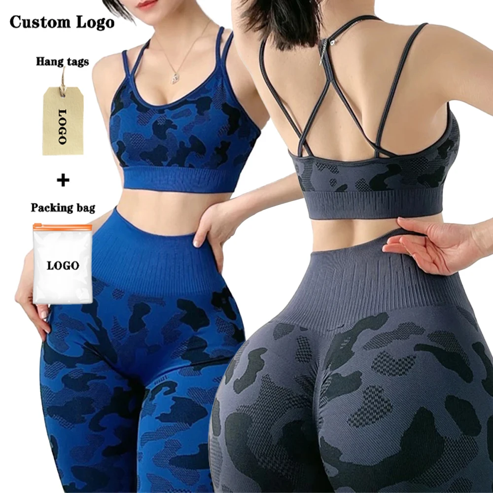 

Sexy Camouflage High camo legging set clothing Fitness Gym Bra For Women Workout gym leggings for women sets, Multi color optional