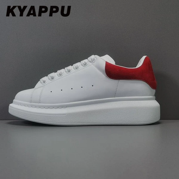 

2021 Top Quality designer Alexander Women White Fashions Queens Sneakers Genuine Leather athletic casual Heightening shoes