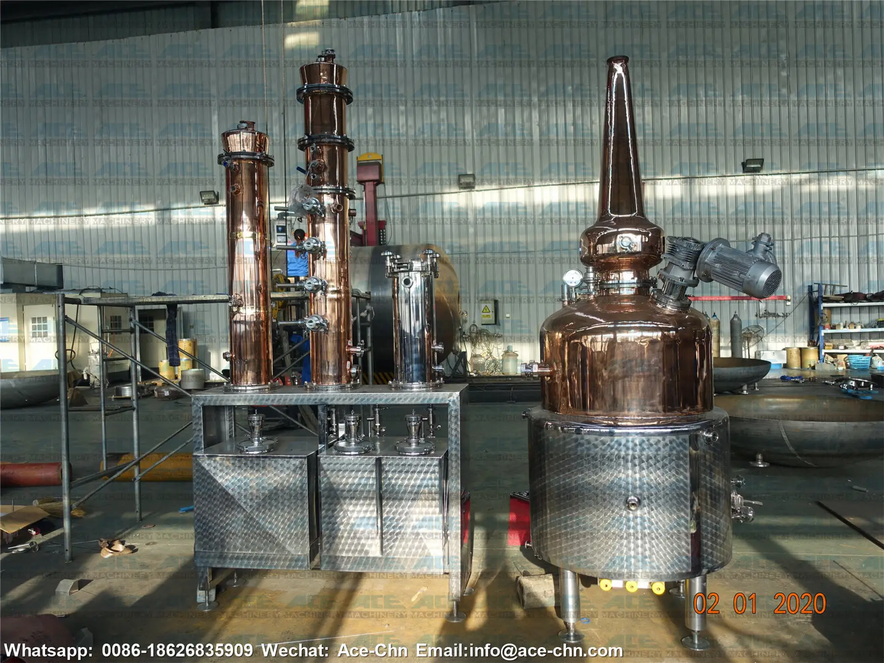 Ace 300 Gallon Steam Jacketed Still With Copper Whiskey Helmet Buy Machine De Distillation De