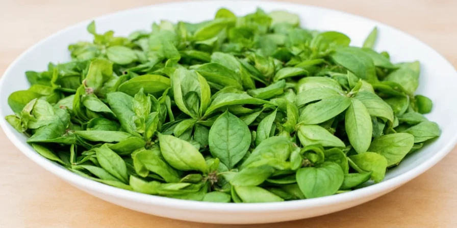Microwaving basil between paper towels