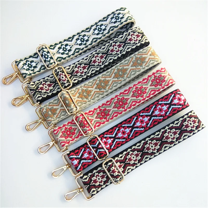 

Colorful Messenger Handbag Wide Webbing Ribbon Fabric Shoulder Strap, Multi-colors