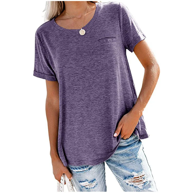 

2021 New summer basic short-sleeved T-shirt in solid color