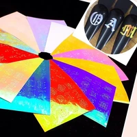 

16 pcs/set Cheap adhesive holographic fire 3d flame finger nail art sticker for nail decoration