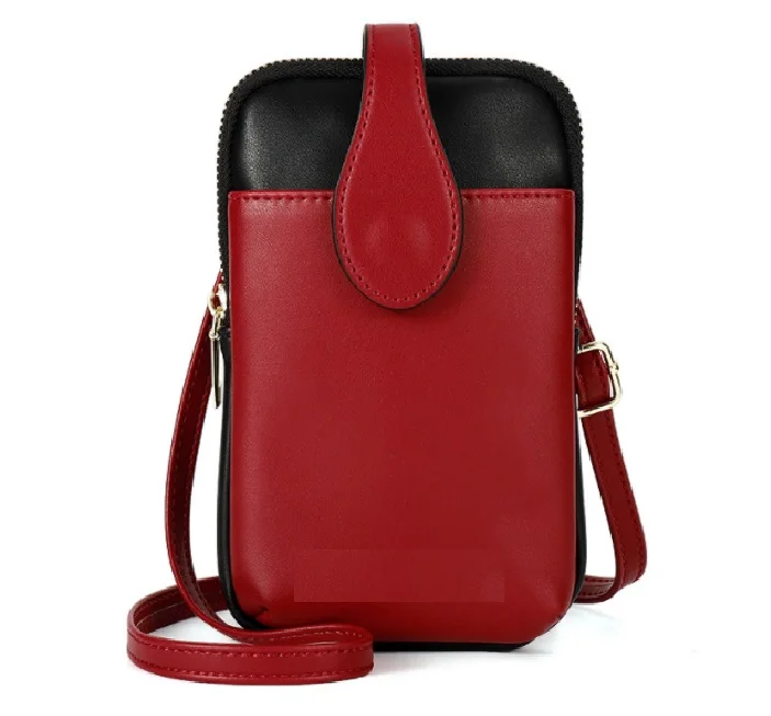 

Fashion smooth leather cell phone pouch purse shoulder messenger bag mini crossbody bag for women, Customized color
