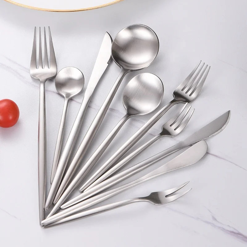 

Stainless Steel Cutlery Western Wedding Premium Banquet Eco-friendly Nordic Style Full Set Fork Spoon Cutlery Set