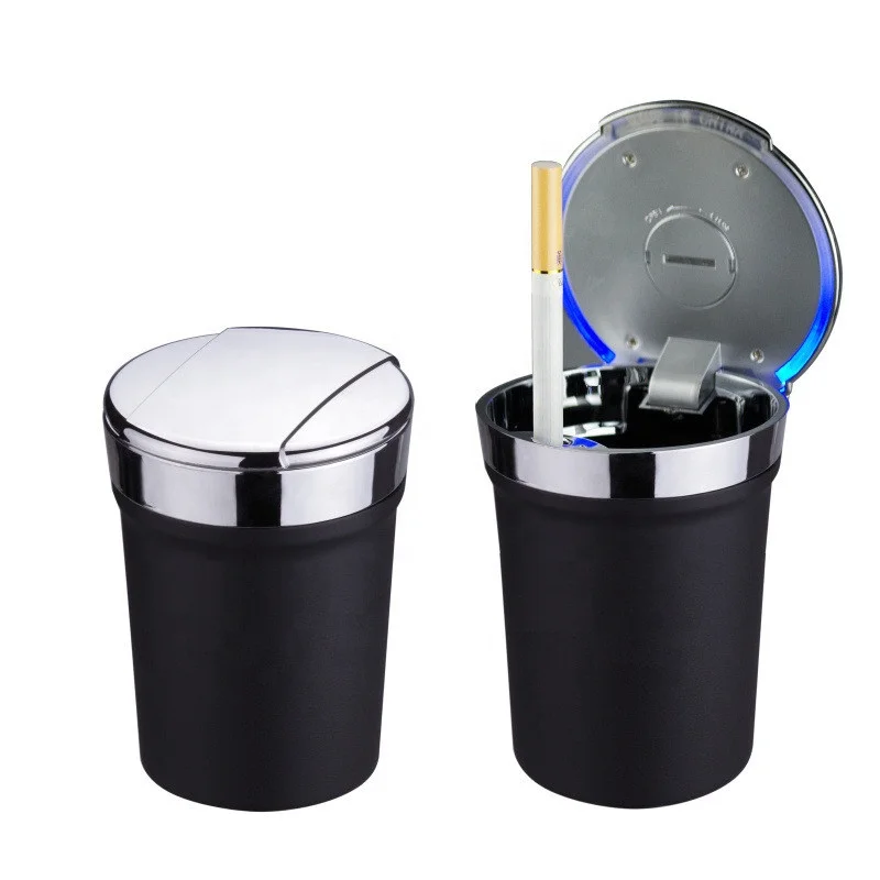 

New Arrival LED Car Ashtray With Lid Portable Smokeless Ashtray Cup Shaped Car Ashtray, Picture