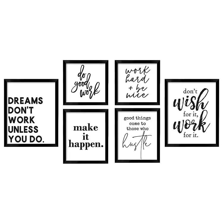 

EAGLEGIFTS In Stock Nordic Wall Art Set Cuadros Decorativos Motivation Inspirational Quotes Picture Frame Manufacturer