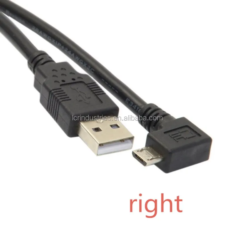 50cm 2725 USB 2.0 A male to 90 degree right angle micro usb data cable - ANKUX.COM