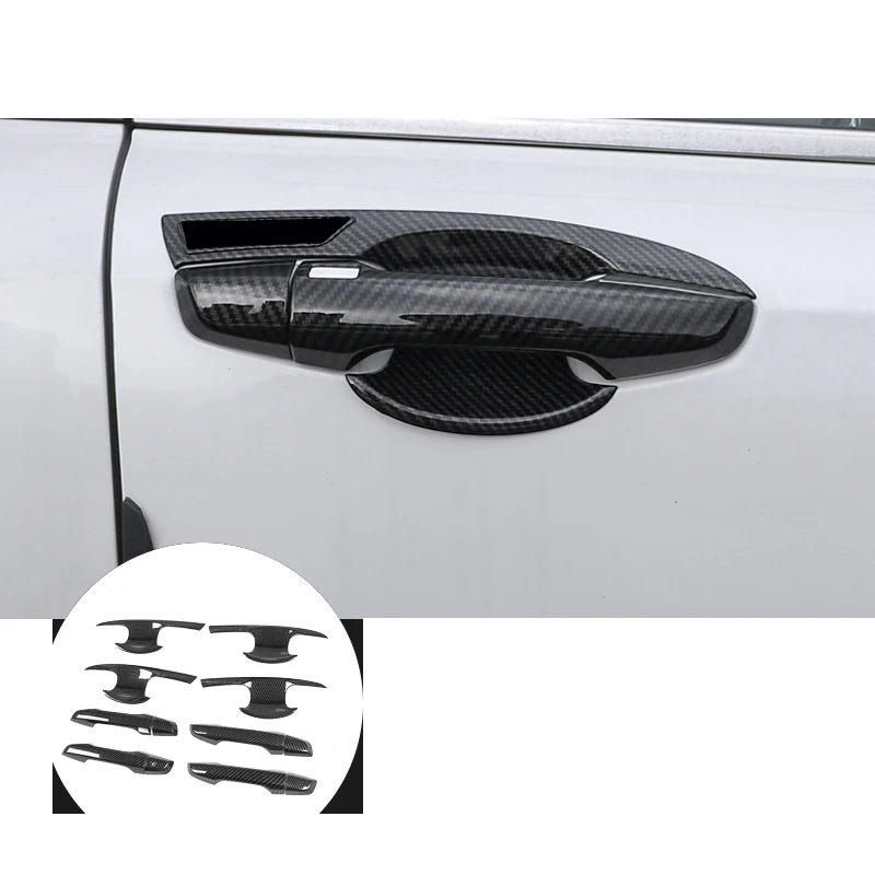 

carbon fiber car door handle bowl trim chrome for honda crv cr-v 2017 2018 2019 2020 2021 2022 2023 5th accessories 5 exterior
