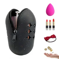 

Make up blender capsule case Beauty makeup sponge silicone zipper holder