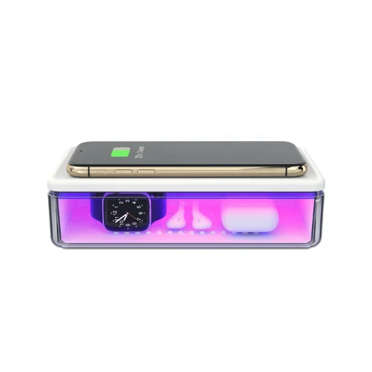 

New Product 2020 Ultraviolet Antivirus Mobile Phone Accessories 15W Wireless Charging Box Wireless Charger UV Sterilizer