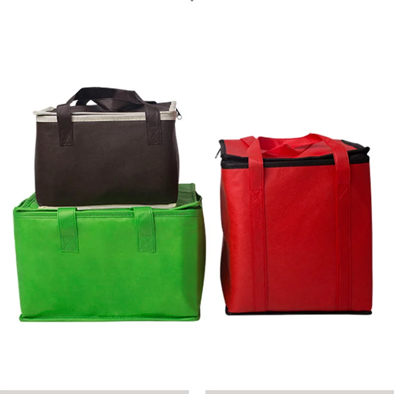 

8INCH Picnic Cooler Bags Cake Pizza Lunch Picnic Box Insulated Cool Handbags Ice Pack Thermo Portable Insulation Pouch, Red,blue