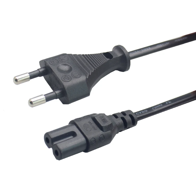 2pin Europe Plug Prong Iec C7 Ac Power Cord - Buy Ac Power Cable,Ac ...