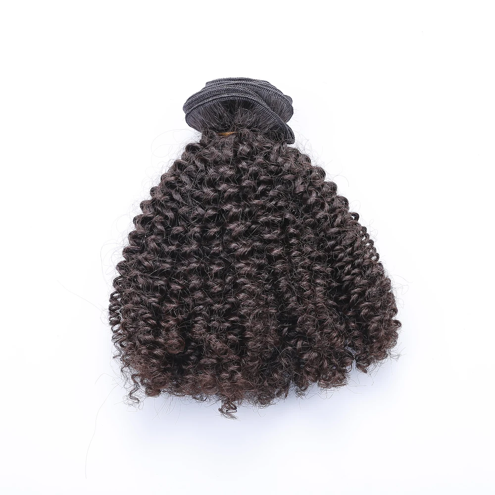 

4C virgin mongolian afro kinky curly hair extension, Black color, can be customed