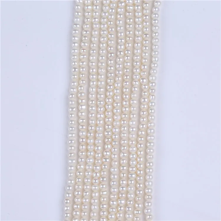 

wholesale  near round potato shape pearl strands for making jewelry, White color