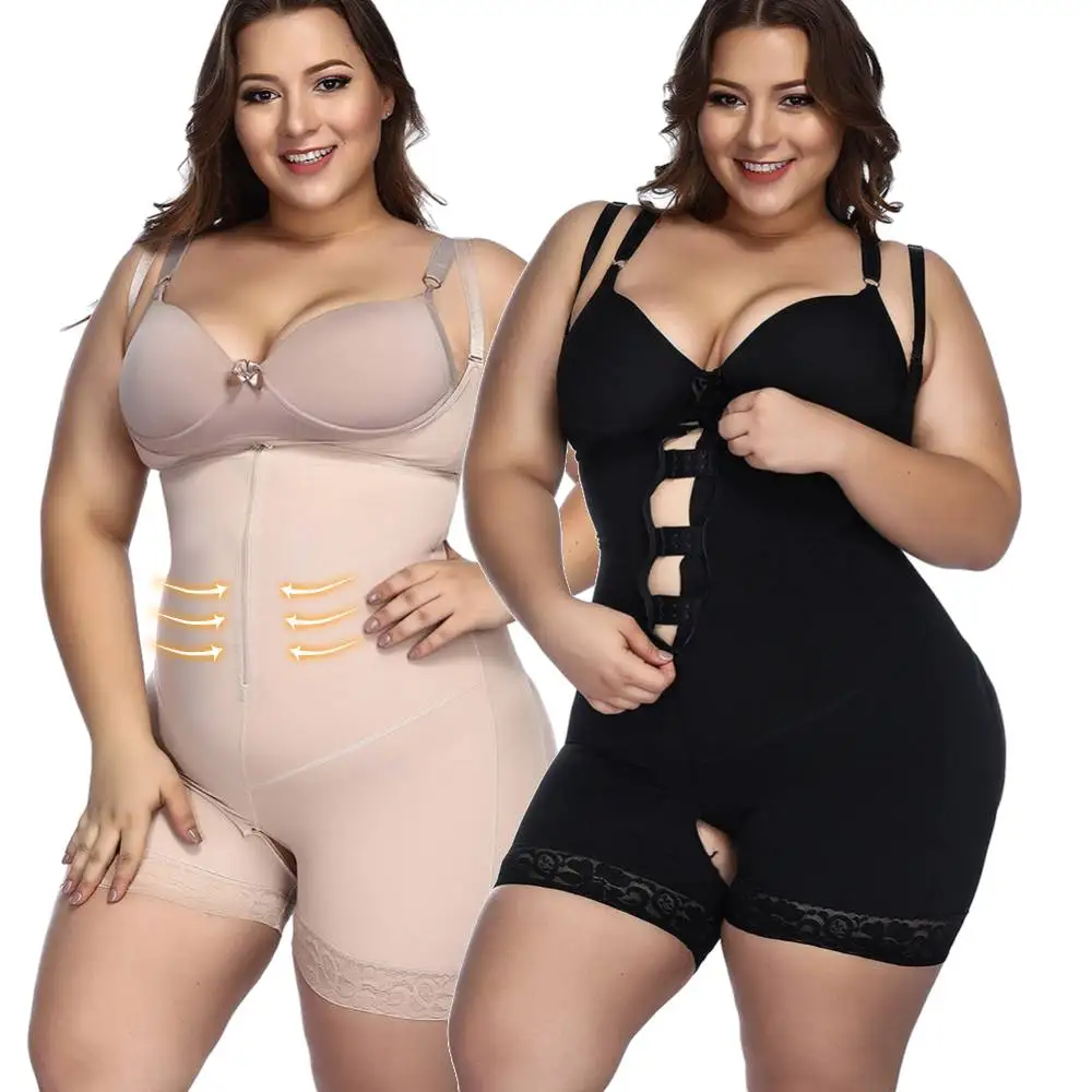 

Women Full Body Shaper Slip Suit Power Shapewear Waist Trainer Girdle Slim Corset Tummy Control Bodysuit Post Surgery, Black ,nude