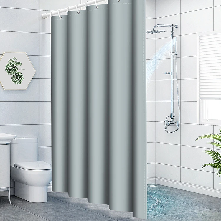 

High Quality Peva Color Plastic Shower Curtain Bathroom Water Proof Gray Bath Shower Curtains For Bathroom