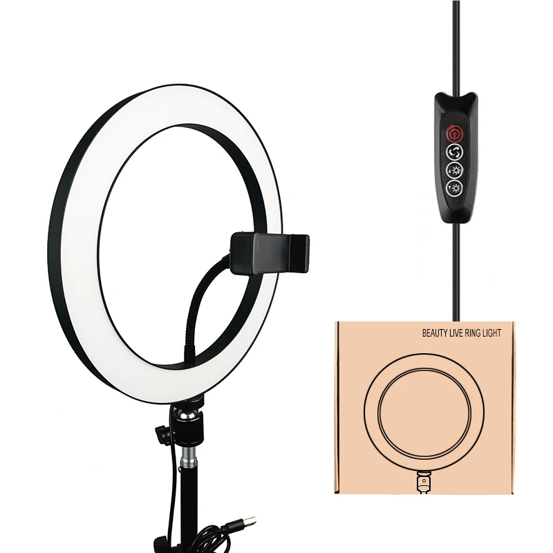 

Tik Tok 10 12 14 18 Inch Makeup Beauty Ring Lamp / Circle Selfie Photography Fill Ringlight Led Ring Light With Tripod Stand