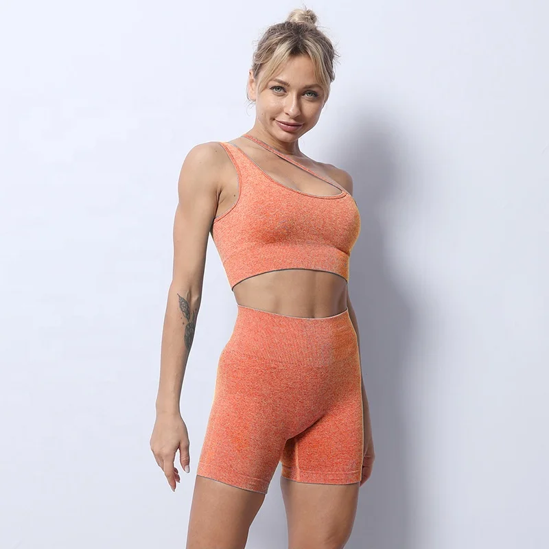 

Women Yoga Crop Top Design Athletic Apparel Gym Sports Wear Fitness Sets, Pink blue beige green