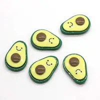 

Cute Mini Avocado Flat Backs Food With Faces Kawaii Tropical Fruit Resin Cabochons Earring Keychain Charms Diy Hair Bow Center