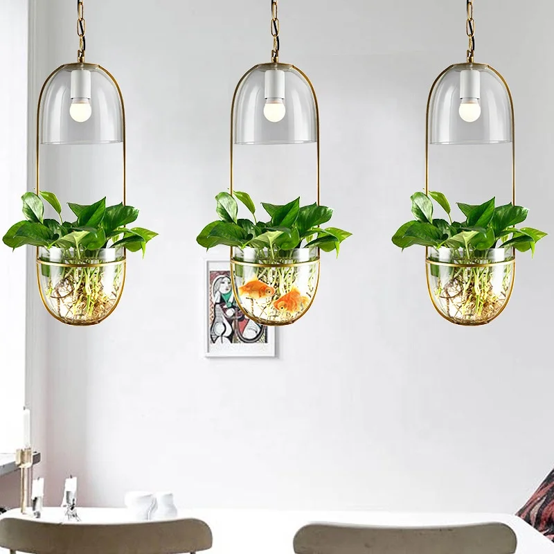 Modern  home decor lighting plant water planting pendant light