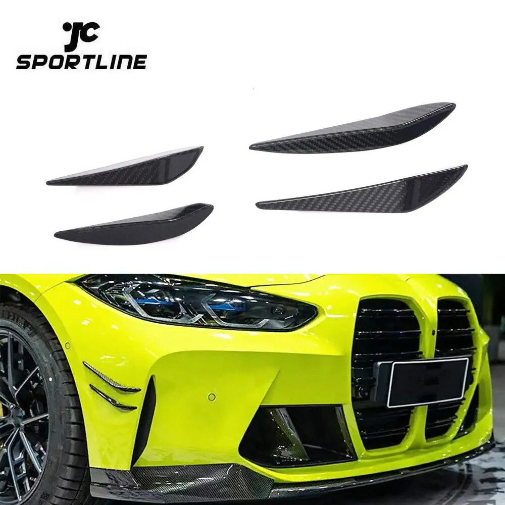 

JCSportline Dry Carbon Fiber G80 G82 Front Bumper Canards for BMW 3 4 Series G80 M3 G82 M4 2D 4D 2021-2022