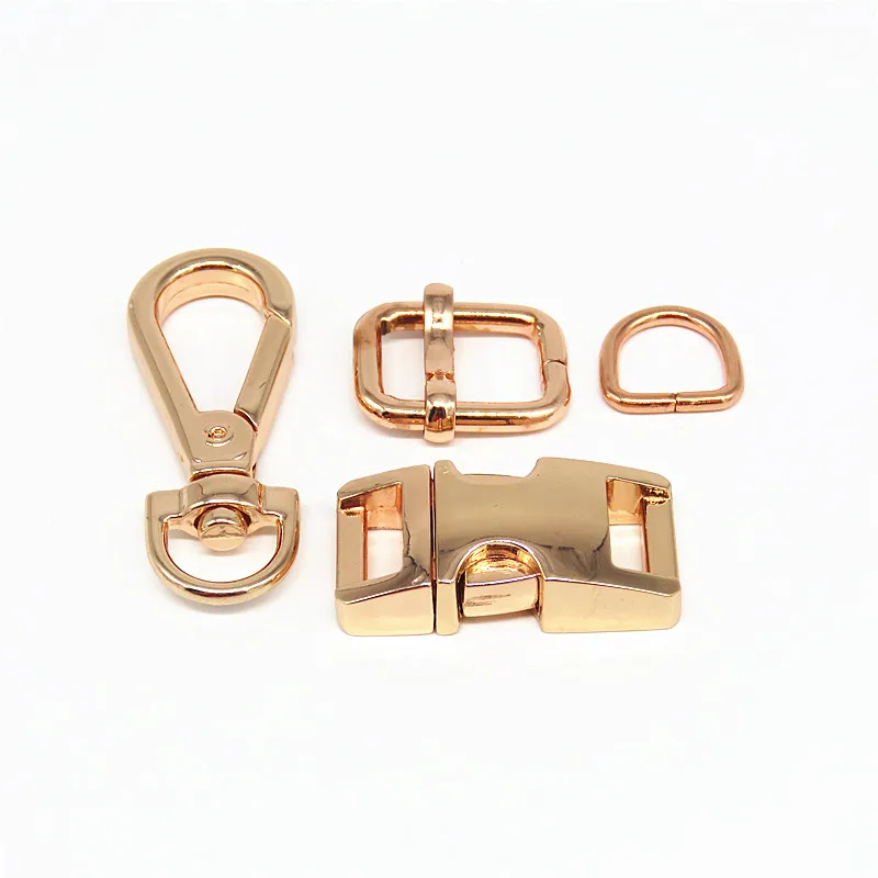 Wholesale Rose Gold Dog Metal Buckle Side Release Buckle Metal Set For