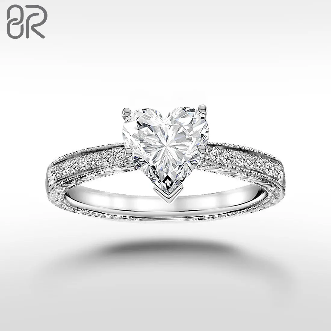 

Hot Selling Lab Grown Diamond Engagement Ring GIA IGI Certified Heart Cut 10K 14K 18K Gold Fine Jewelry Rings For Women