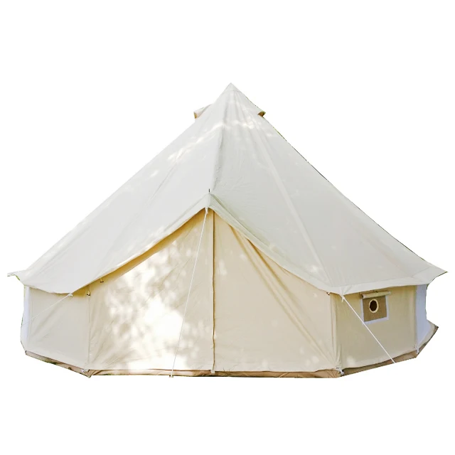 

Waterproof Outdoor Cotton Canvas Glamping 6m Bell Tent, Beige