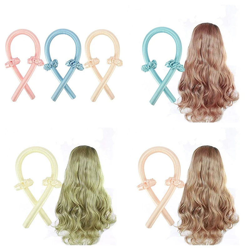 

Cute No Heat Curls Silk Ribbon Girls Long Medium Hair Headband Heatless Curling Rod Headband Convenient Hair Styling Tools